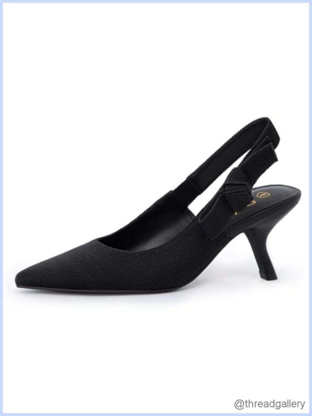 Kitten Heel Slingback Pumps Closed Toe Textured Fabric Women's Dressy Shoes